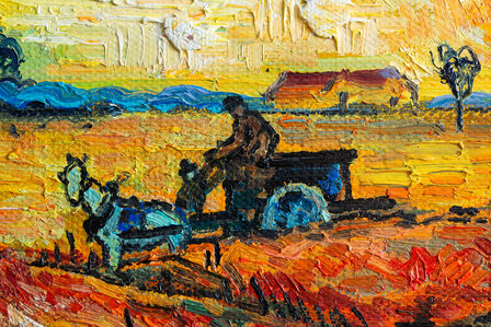 detail The Red Vineyard framed Van Gogh replica