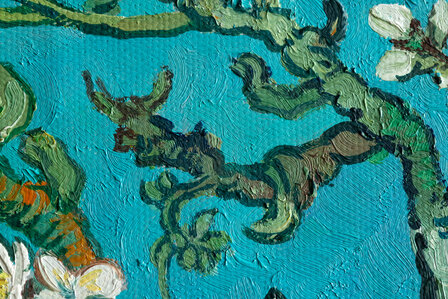 detail Blossoming Almond Tree framed Vincent van Gogh reproduction