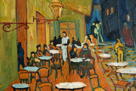 Cafe Terrace Vincent van Gogh replica framed detail