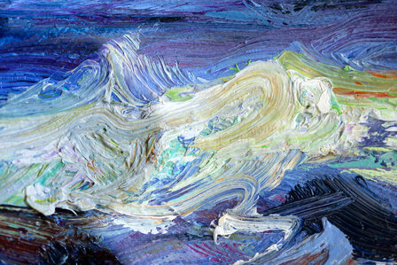 Seascape at Saintes-Maries Van Gogh replica detail