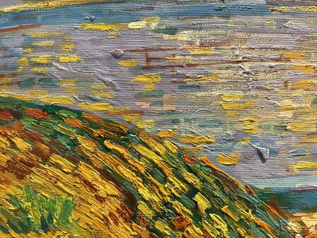 Langlois Bridge at Arles with Women Washing Vincent van Gogh reproduction detail