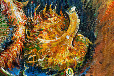 detail Four Cut Sunflowers Van Gogh framed replica