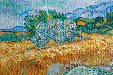 Wheat Field with Cypresses framed Vincent van Gogh replica detail