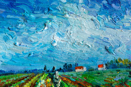 The Green Vineyard framed Van Gogh reproduction detail