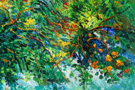 The Green Vineyard framed Van Gogh replica detail