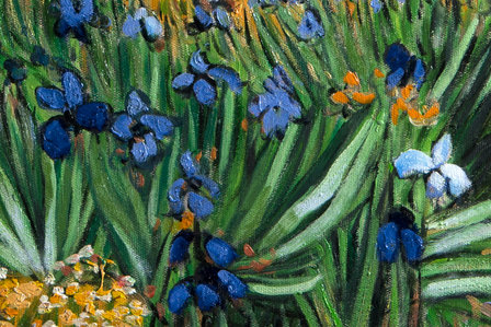 replica detail Field with Irises near Arles reproduction