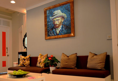 Self Portrait With Grey Felt Hat Oil Painting on wall