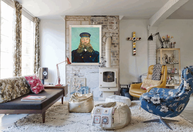 Portrait of the Postman Joseph Roulin in interior