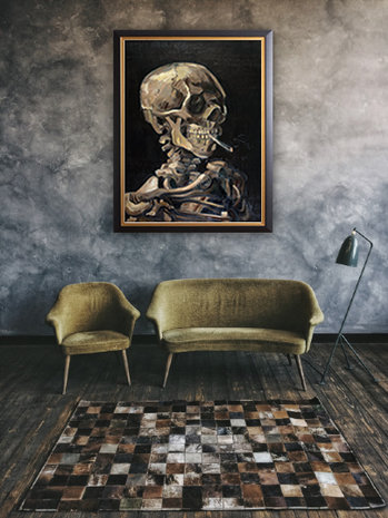 Van Gogh reproduction Skull with Burning Cigarette in interior