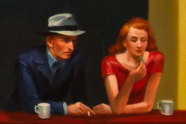 detail Nighthawks oil painting reproduction