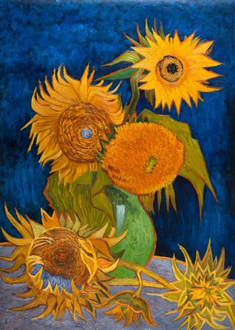 five sunflowers Van Gogh reproduction