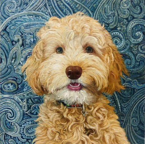 Van Dogh, your dog painted in oil on canvas in Van Gogh style