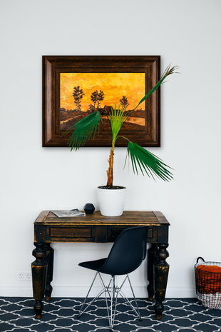 Landscape at Sunset Van Gogh Reproduction framed