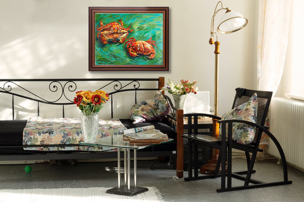 Two Crabs Van Gogh reproduction framed