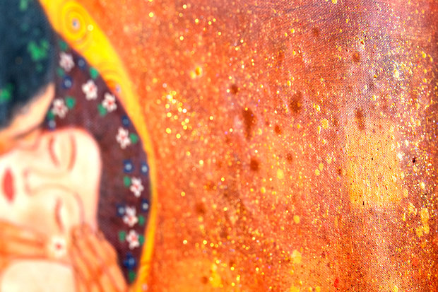 The Kiss Klimt reproduction detail