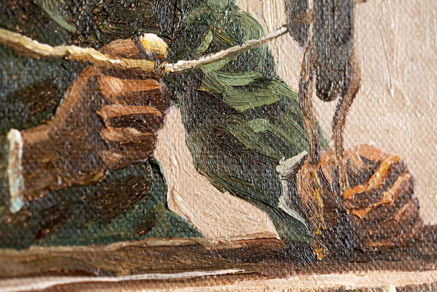 Weaver, Seen from the Front Van Gogh replica detail