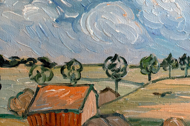 Plain near Auvers Van Gogh reproduction detail
