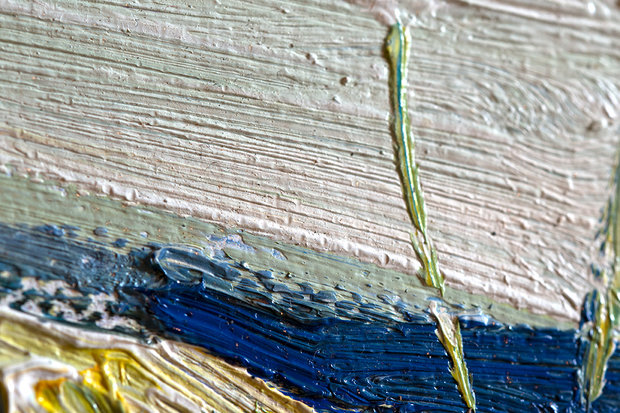 Rocks with Oak Tree Van Gogh reproduction detail