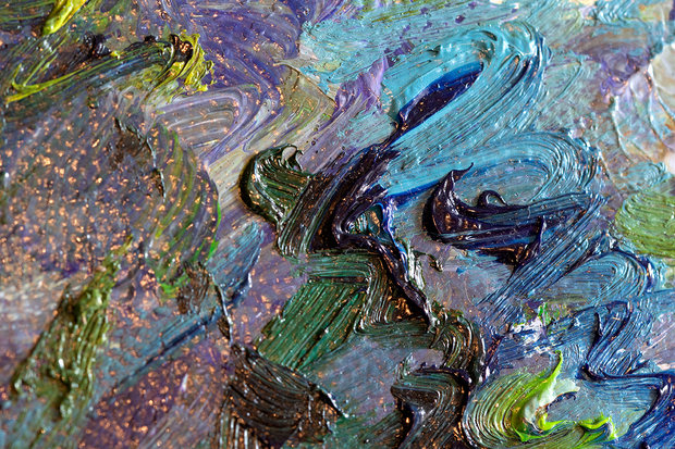 detail Rocks with Oak Tree Van Gogh replica