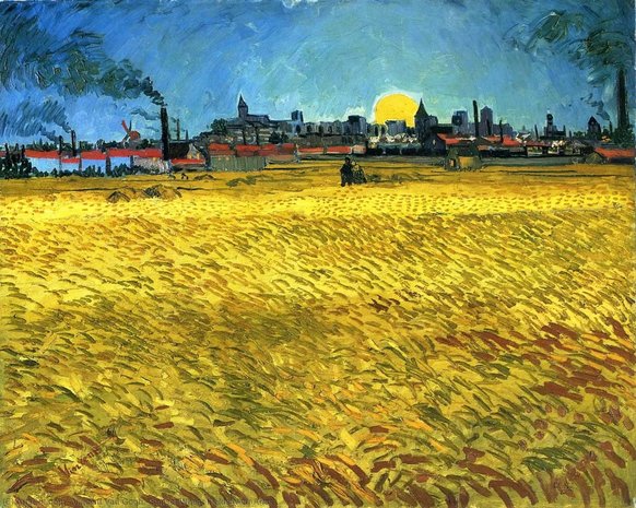 Van Gogh Reproduction Sunset: Wheat Fields Near Arles