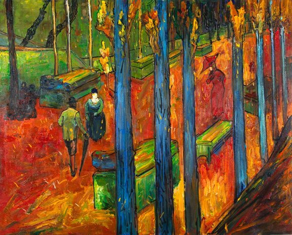 Falling leaves Van Gogh reproduction