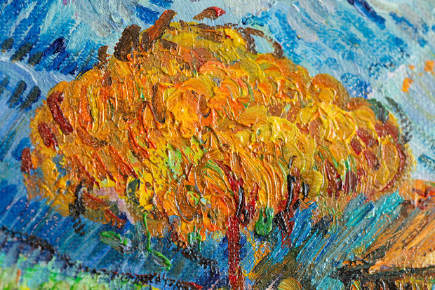 A Meadow in the Mountains Van Gogh replica detail