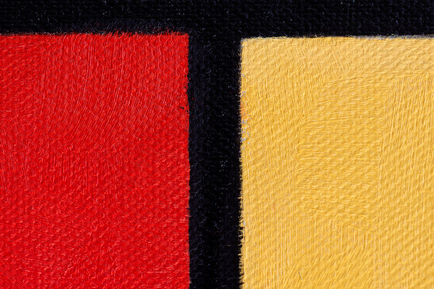 detail Composition in red blue and yellow Mondrian reproduction