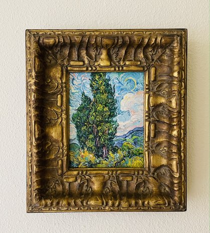 Framed Cypresses Van Gogh reproduction
