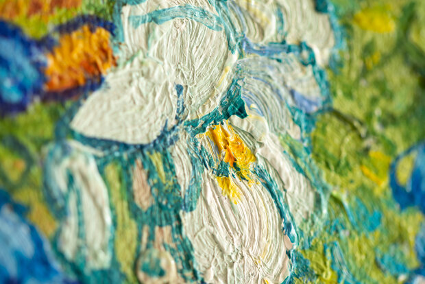 detail Irises framed Van Gogh reproduction