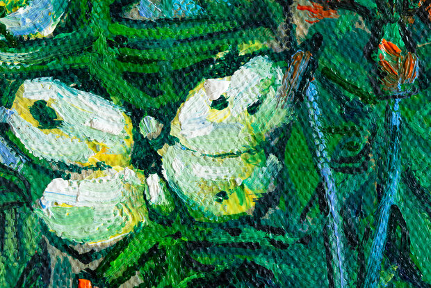 Butterflies and Poppies framed Van Gogh reproduction detail