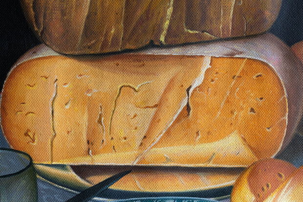 Still Life with Cheese Van Dijck reproduction detail 