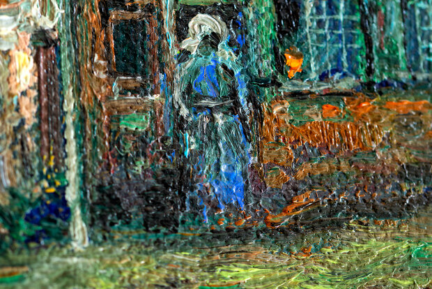 detail The Cottage framed Van Gogh reproduction