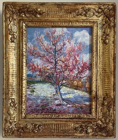 Pink Peach Tree in Bloom framed Van Gogh reproduction