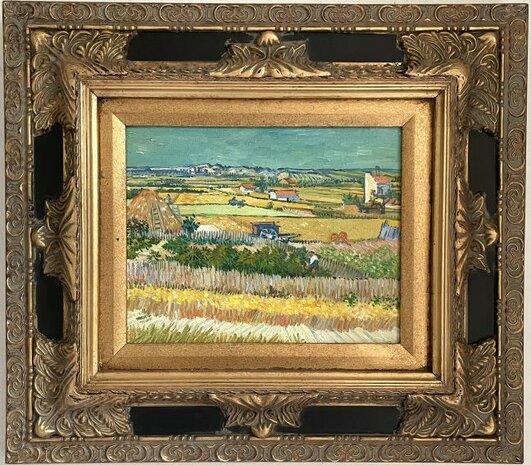 Harvest at La Crau framed Van Gogh reproduction