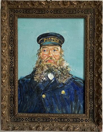 Portrait of the Postman Joseph Roulin framed Van Gogh reproduction