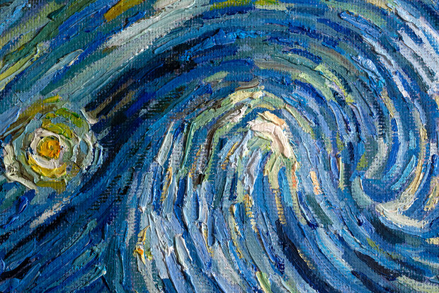 Starry Night sky Oil Painting Reproduction detail