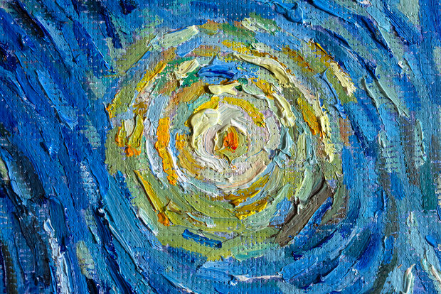 Starry Night Van Gogh Reproduction, hand-painted in oil on canvas
