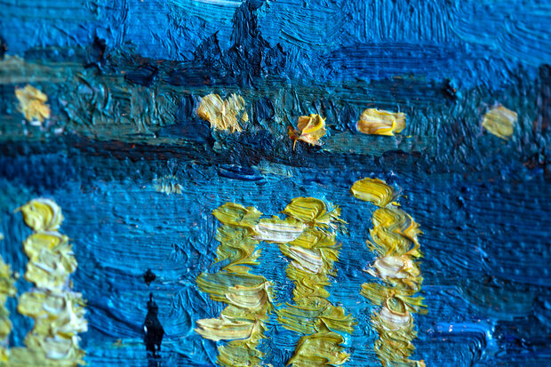 Starry Night over the Rhone framed Van Gogh reproduction detail