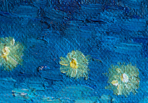 Starry Night over the Rhone framed Van Gogh replica detail