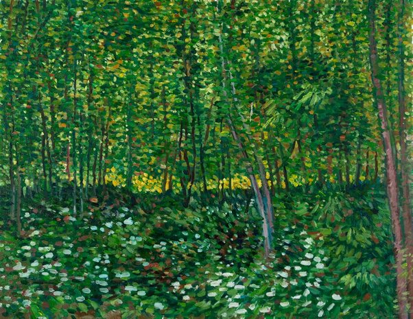 Trees and Undergrowth Van Gogh reproduction 