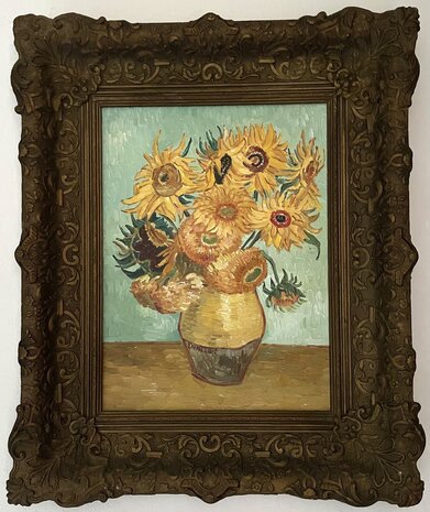 Vase With Twelve Sunflowers Van Gogh framed Reproduction