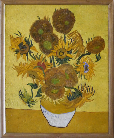 Vase with 15 Sunflowers by Cees van Loon Van Gogh replica