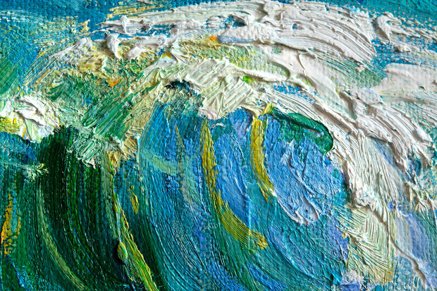 detail Seascape at Saintes-Maries framed Van Gogh replica
