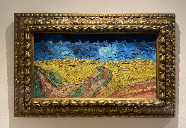Wheat Field with Crows framed Van Gogh reproduction