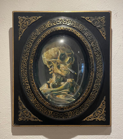 Skull with a burning Cigarette Vincent van Gogh replica