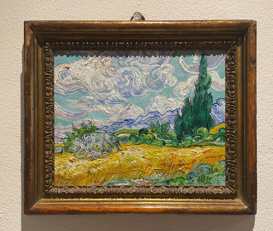 Wheat Field with Cypresses framed Van Gogh reproduction