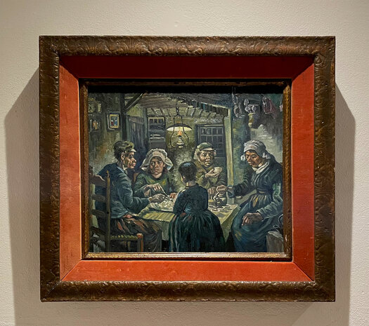The Potato Eaters framed Van Gogh reproduction