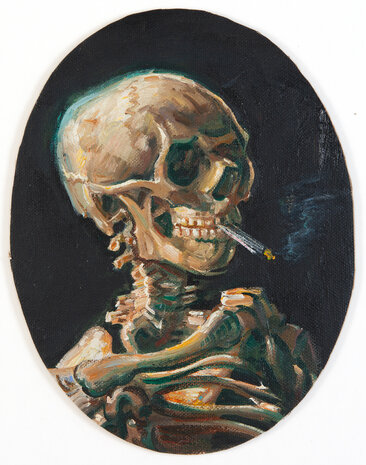 Skull with a burning Cigarette Vincent van Gogh reproduction