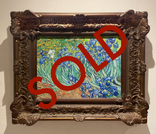 SOLD Irises framed Van Gogh reproduction