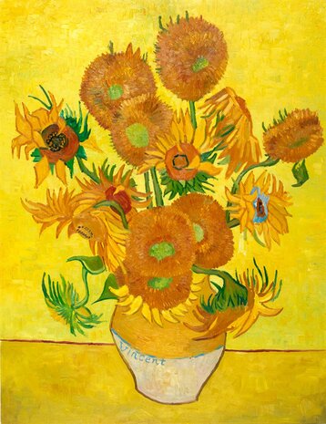 Vase With fifteen Sunflowers Van Gogh Reproduction